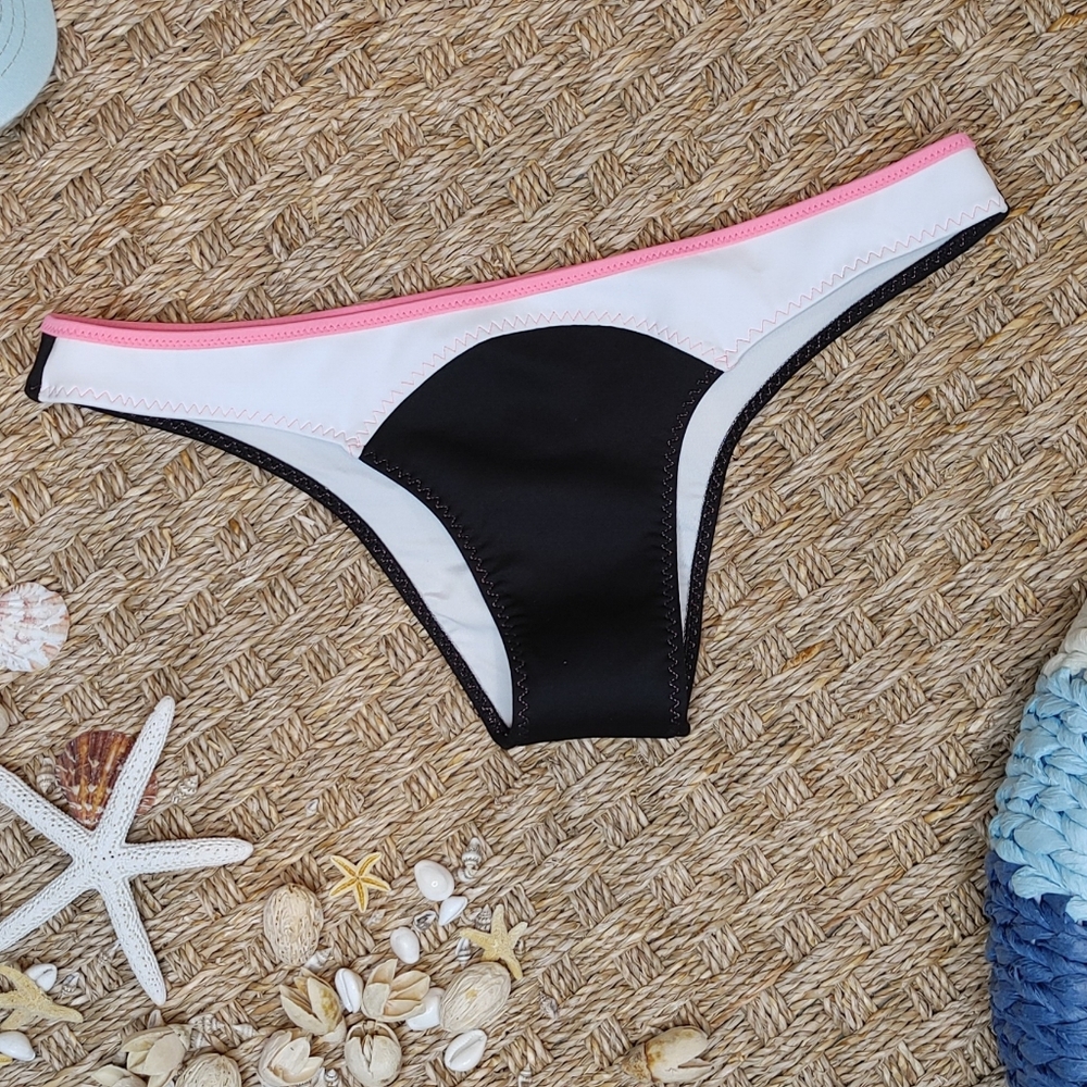 VICTORIA'S SECRET NEOPRENE "THE CLASSIC ITSY" COLORBLOCK SWIM BOTTOM, M